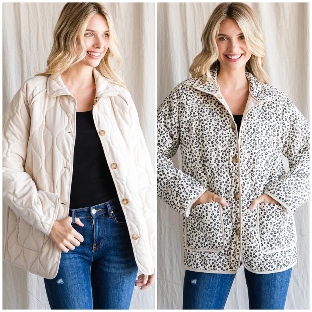 JODIFL Soft Ivory Reversible Quilted Jacket - Picture 1 of 6